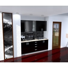 Bucatarie Zebra wenge / Fronturi PAL negru - Varianta 1